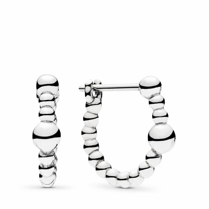 Pandora String Of Beads Hoop Earrings Ireland - Sterling Silver - 714953DAS